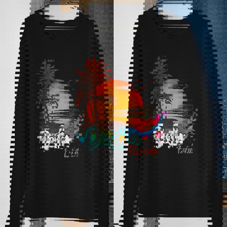 Destin Florida Beach Summer Vacation Palm Trees Sunset Men Florida Gifts & Merchandise Funny Gifts Sweatshirt Gifts for Old Women