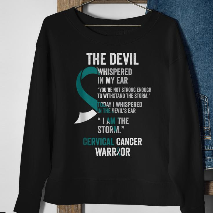 The Devil- Cervical Cancer Awareness Supporter Ribbon Sweatshirt Gifts for Old Women