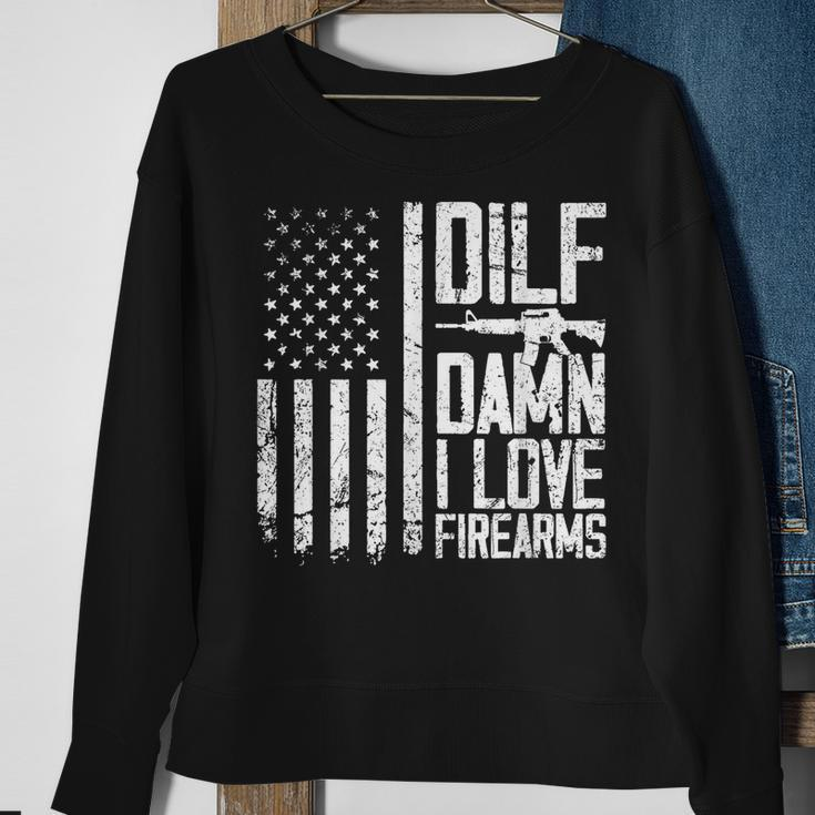 Dilf Damn I Love Firearms Funny Sweatshirt Gifts for Old Women