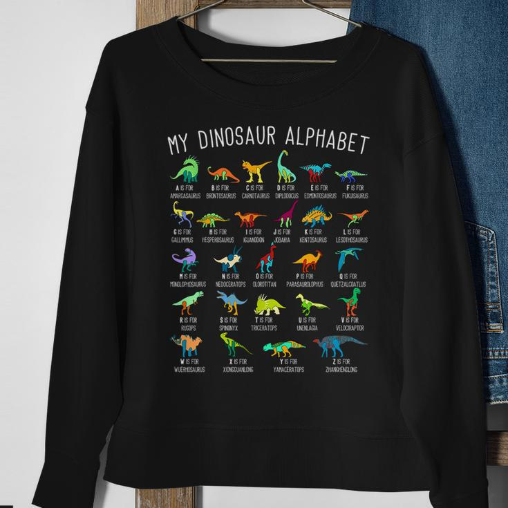 Dinosaur Lover Types Of Dinosaurs Dinosaur Alphabet Sweatshirt Gifts for Old Women
