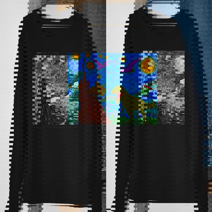 Dinosaur Starry Night Dinosaurs Dinosaur Lover Sweatshirt Gifts for Old Women