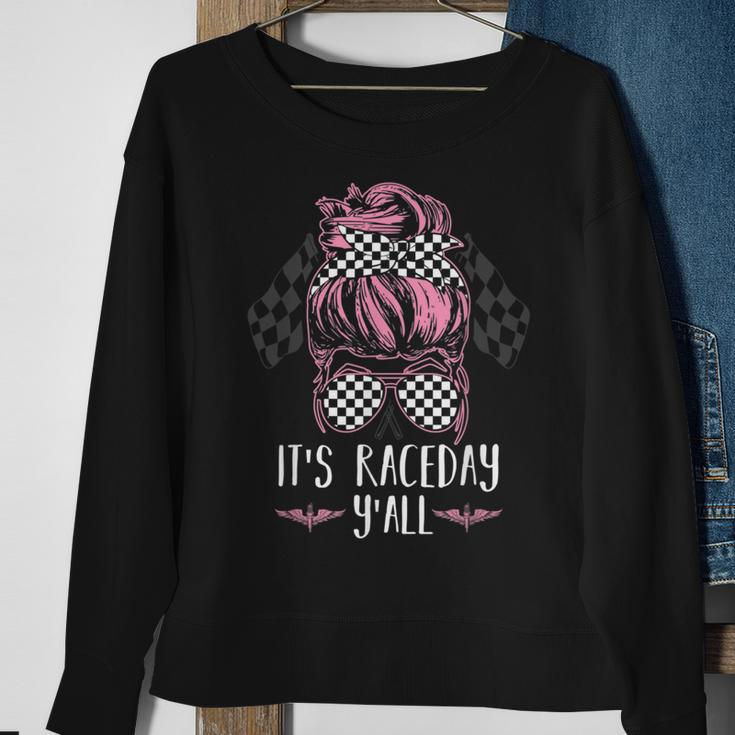 Dirt Track Racing Race Its Race Day Yall Car Racing Racing Funny Gifts Sweatshirt Gifts for Old Women