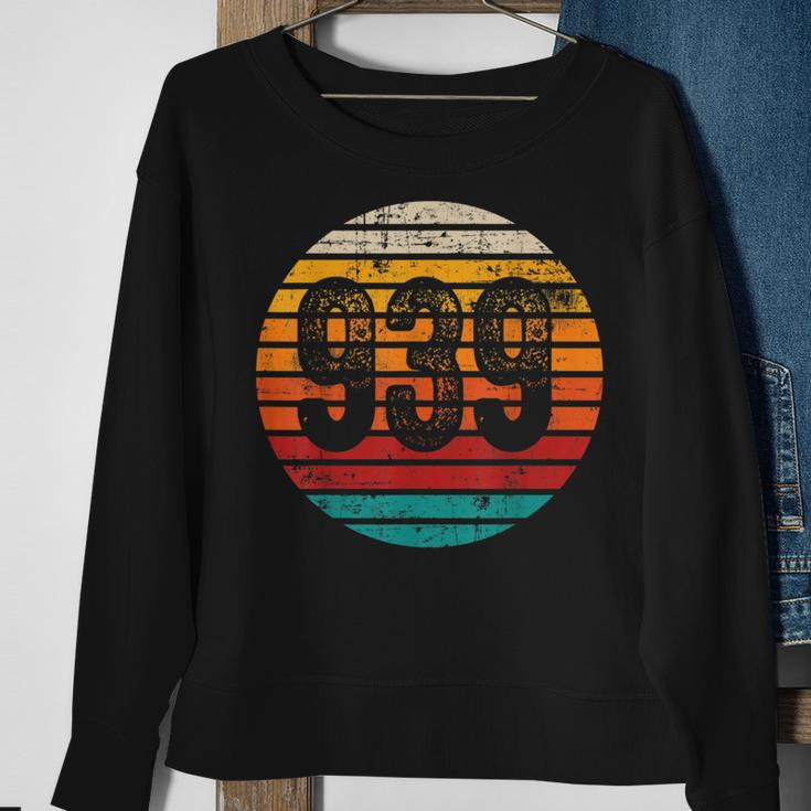 Distressed Vintage Sunset 939 Area Code Sweatshirt Gifts for Old Women
