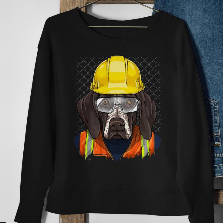 Dog German Shorthaired Construction Worker German Shorthaired Pointer Laborer Dog Sweatshirt Gifts for Old Women