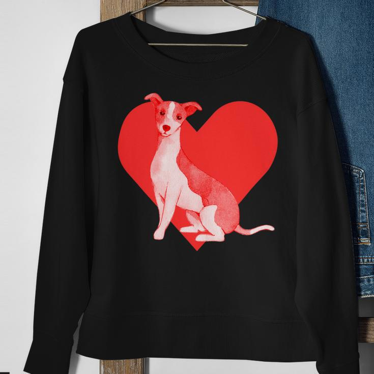 Dog Red Heart Italian Greyhound Sweatshirt Gifts for Old Women