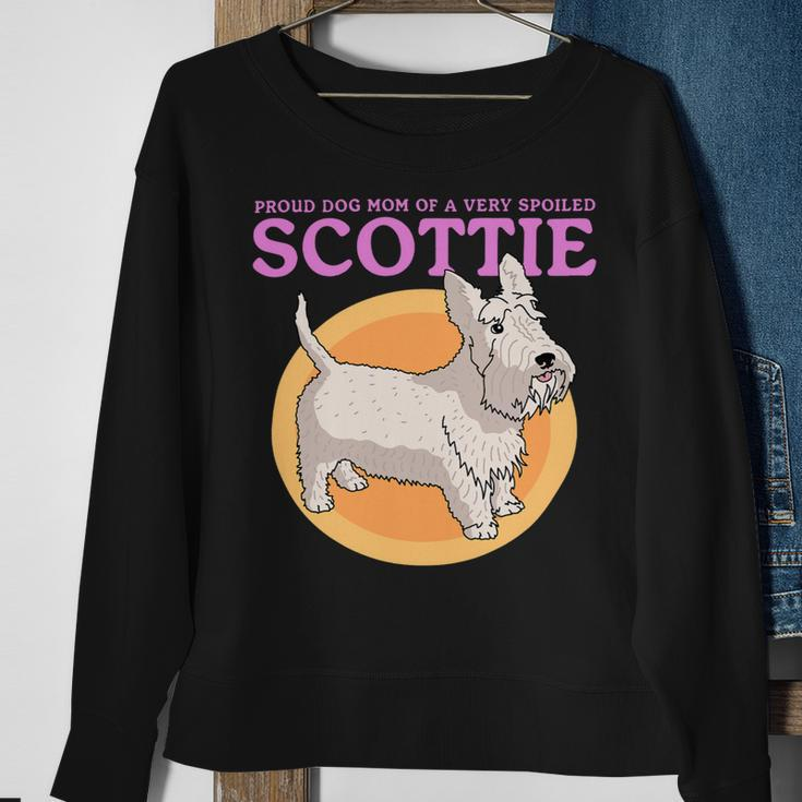Dog Scottish Terrier Mom Of A Spoiled Scottie Dog Owner Scottish Terrier Sweatshirt Gifts for Old Women