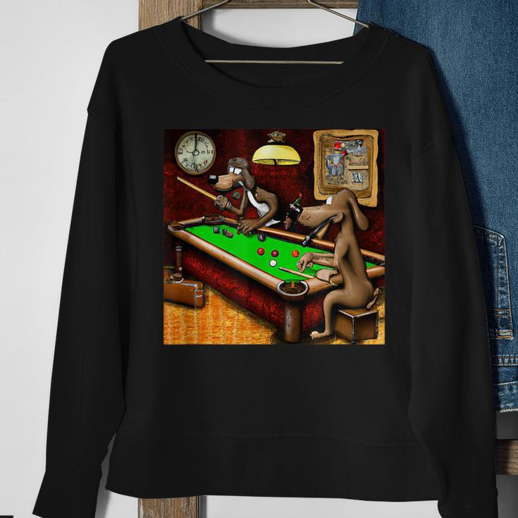 Dogs Playing Billiards Sweatshirt Gifts for Old Women