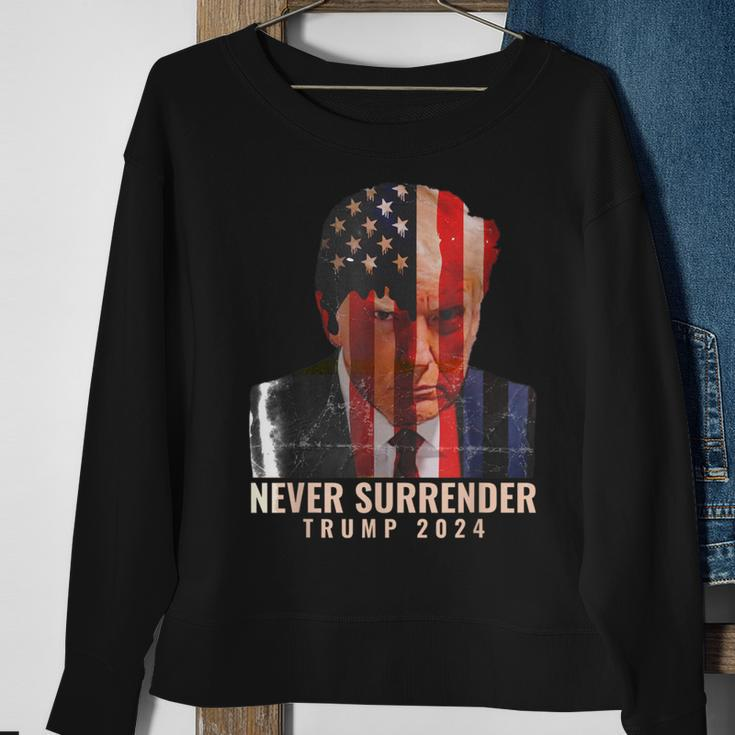 Donald Trump Never Surrender President 2024 Trump Shot Sweatshirt Gifts for Old Women
