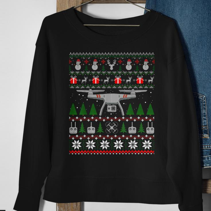 Drone Ugly Christmas Sweater Quadcopter Sweatshirt Gifts for Old Women