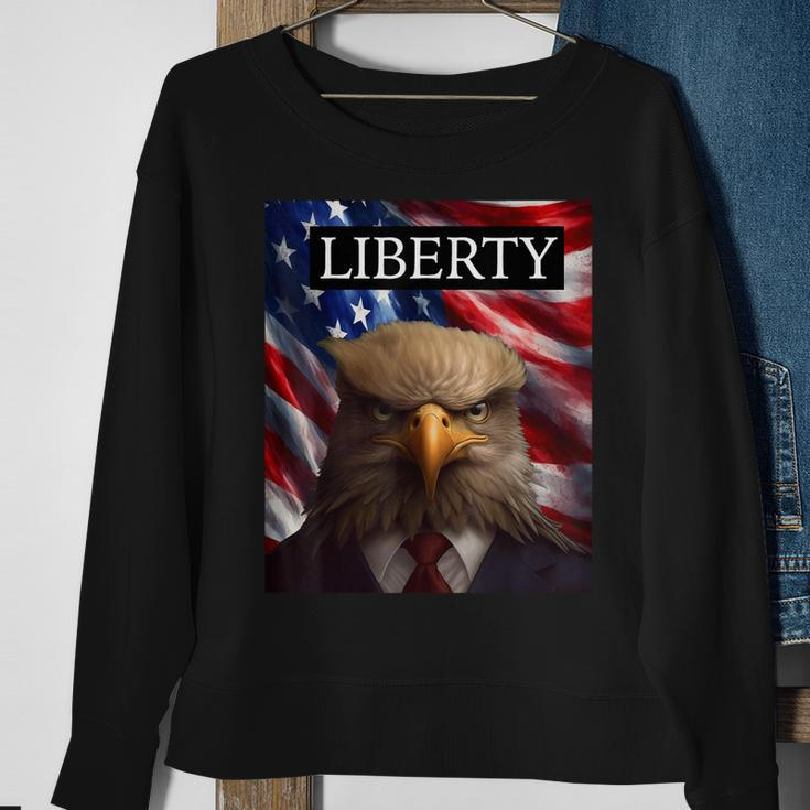 Eagle In A Suit American Flag - 4Th Of July Liberty Sweatshirt Gifts for Old Women