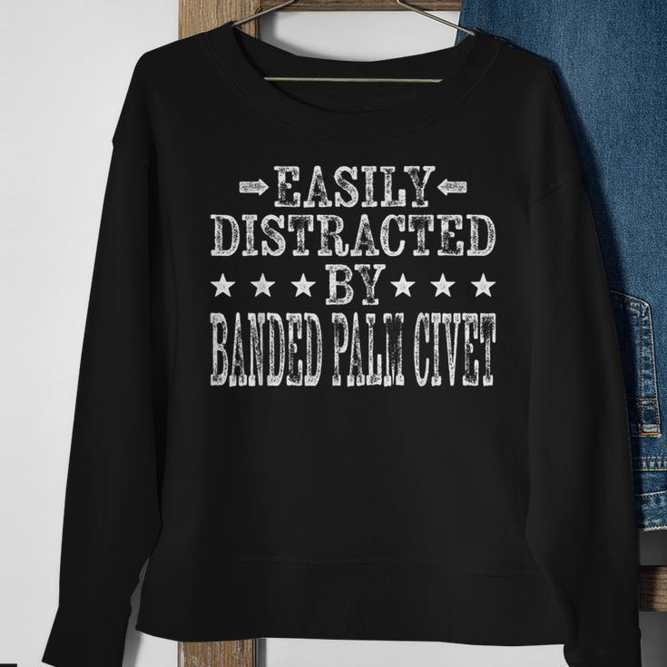 Easily Distracted By Banded Palm Civet Animal Lover Sweatshirt Gifts for Old Women