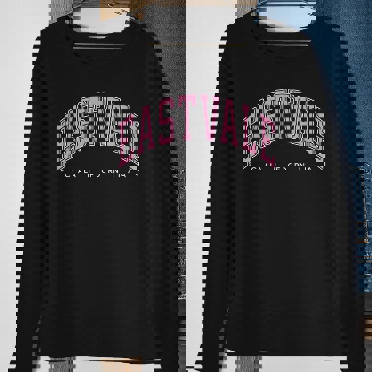 Eastvale California Ca Varsity Style Pink Text Sweatshirt Gifts for Old Women