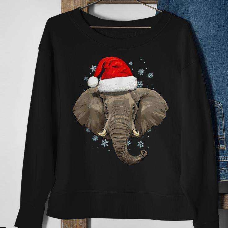 Elephant Christmas Zoo Safari Keeper Animal Lover Wildlife Sweatshirt Gifts for Old Women