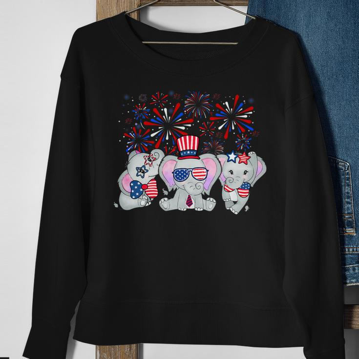 Elephant Fireworks Sunglasses Hat Merica Funny 4Th Of July Sweatshirt Gifts for Old Women