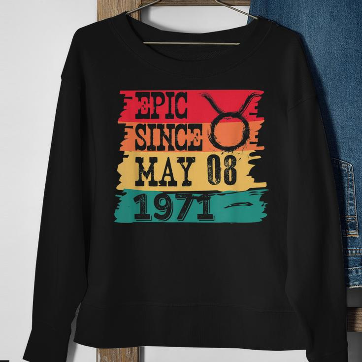 Epic Since May 08 Taurus Sign 1971 Birthday Retro Vintage Sweatshirt Gifts for Old Women