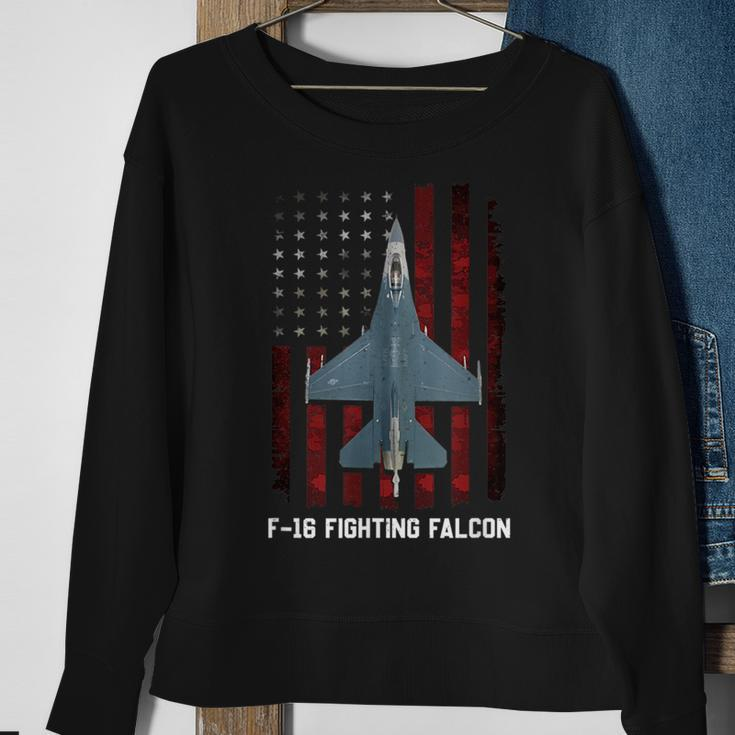 F-16 Fighting Falcon - F 16 Plane F-16 Falcon Sweatshirt Gifts for Old Women