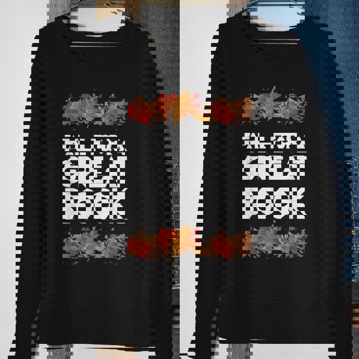 Fall For A Great Book Librarian Library Book Sweatshirt Gifts for Old Women