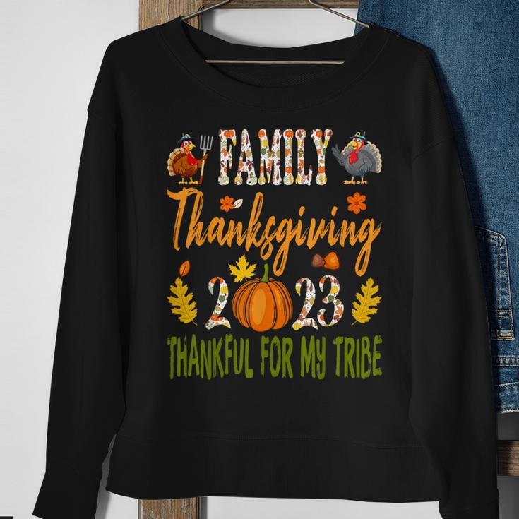 Family Thanksgiving 2023 Thankful For My Tribe Autumn Vibes Sweatshirt Gifts for Old Women