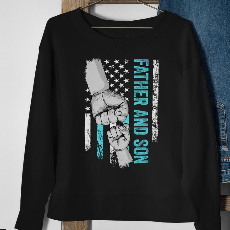 Father And Son American Flag Matching Fathers Day Father Son Sweatshirt Gifts for Old Women