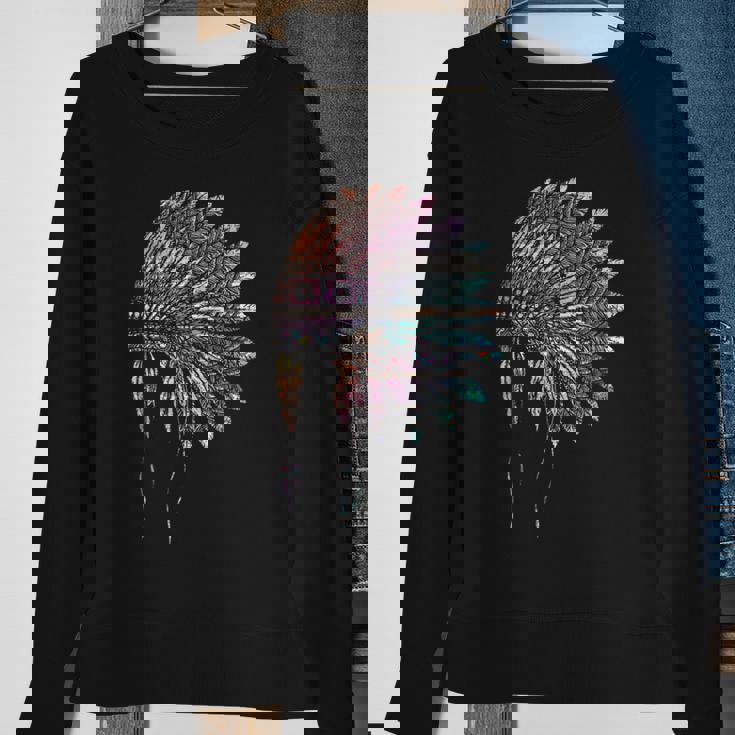 Feathers Headdress Native American Roots Native American Sweatshirt Gifts for Old Women