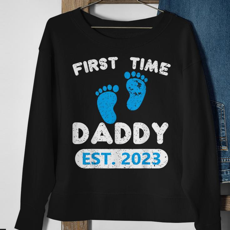 First Time Daddy Est 2023 Fathers Day Grandparents Son Sweatshirt Gifts for Old Women