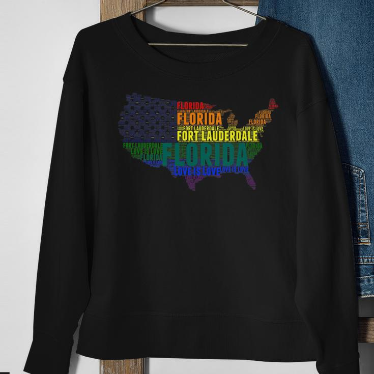 Florida Fort Lauderdale Love Wins Equality Lgbtq Pride Sweatshirt Gifts for Old Women