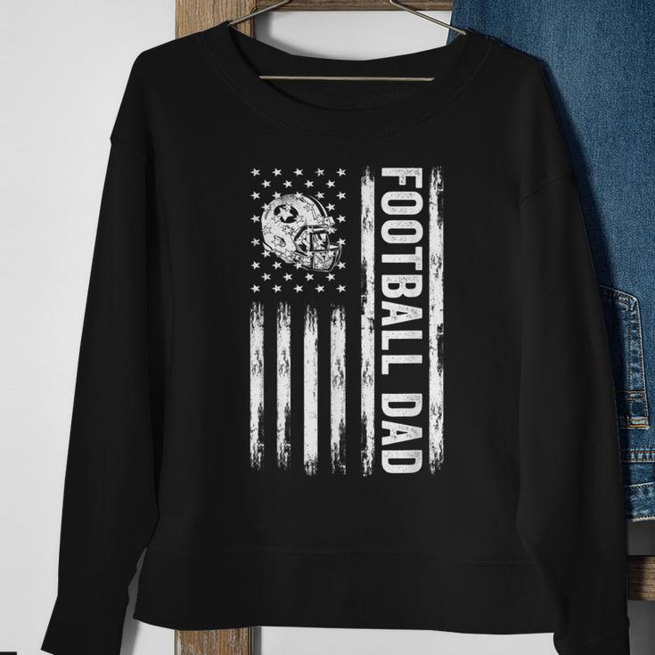 Football Dad American Flag Proud Dad Of Ballers Fathers Day Sweatshirt Gifts for Old Women