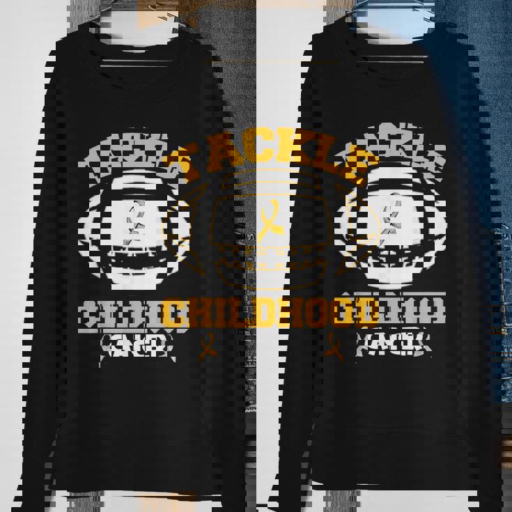 Football Tackle Childhood Cancer Retro Awareness Sweatshirt Gifts for Old Women