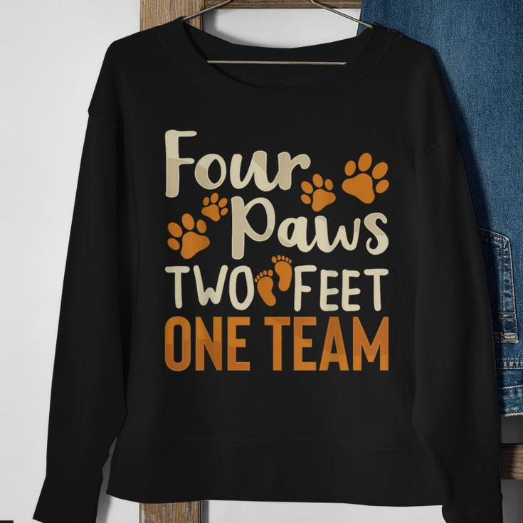 Four Paws Two Feet One Team Dog Trainer Training Sweatshirt Gifts for Old Women