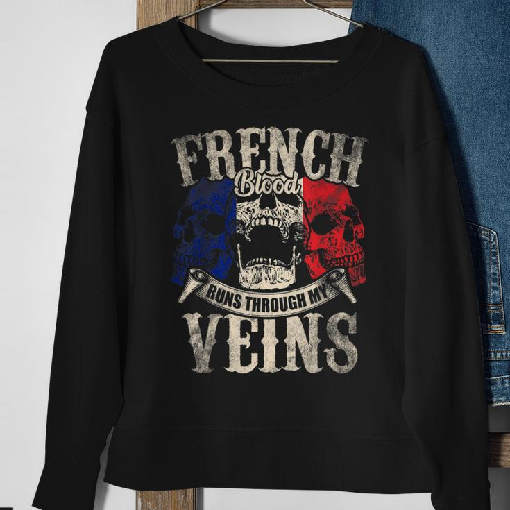 French Blood Runs Through My Veins Sweatshirt Gifts for Old Women