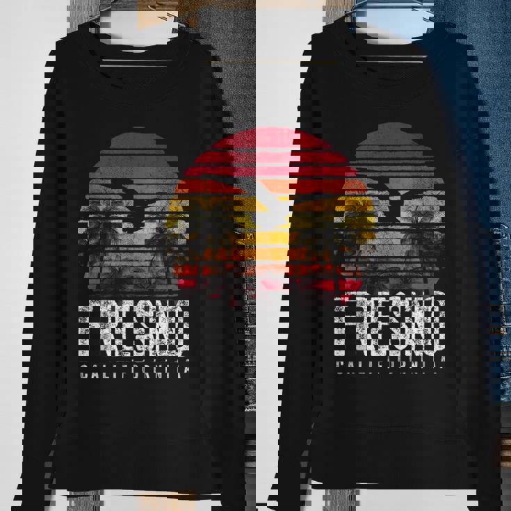 Fresno California Ca Vintage Retro Distressed Style Sweatshirt Gifts for Old Women