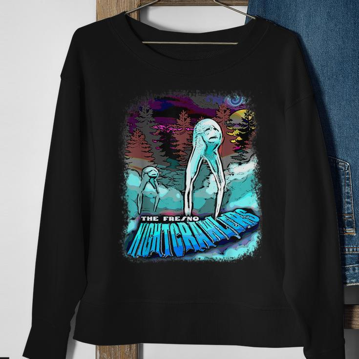 Fresno Nightcrawlers Spooky Creepy Ghost Monsters Sweatshirt Gifts for Old Women