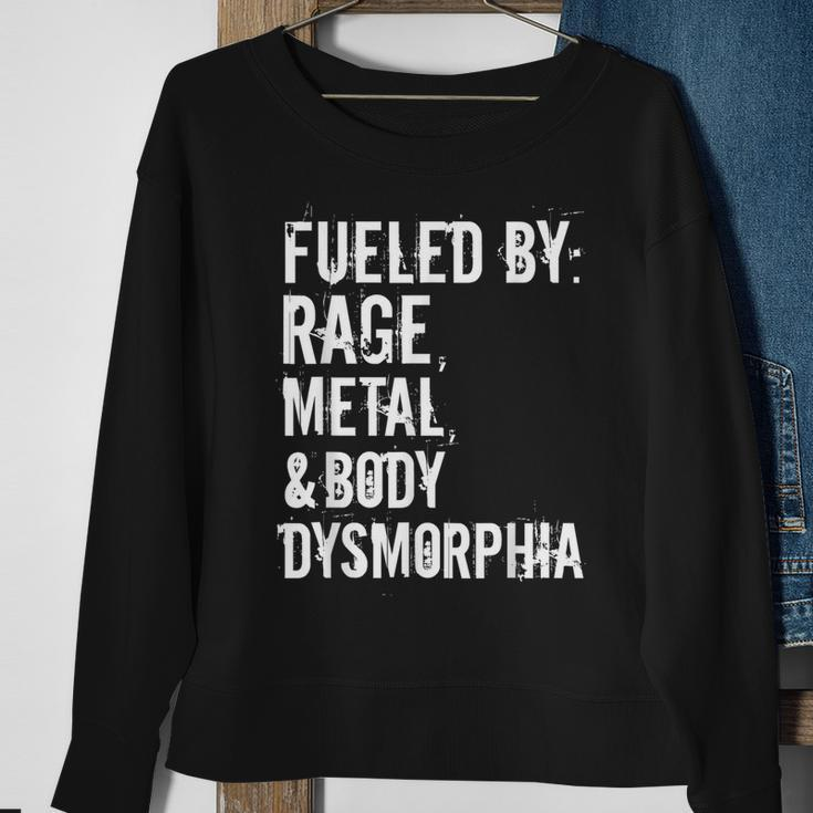Fueled By Rage Metal And Body Dysmorphia Grunge Style Sweatshirt Gifts for Old Women