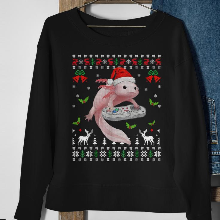 Fun Axolotl Gamer Axolotl Lover Ugly Christmas Sweater Sweatshirt Gifts for Old Women