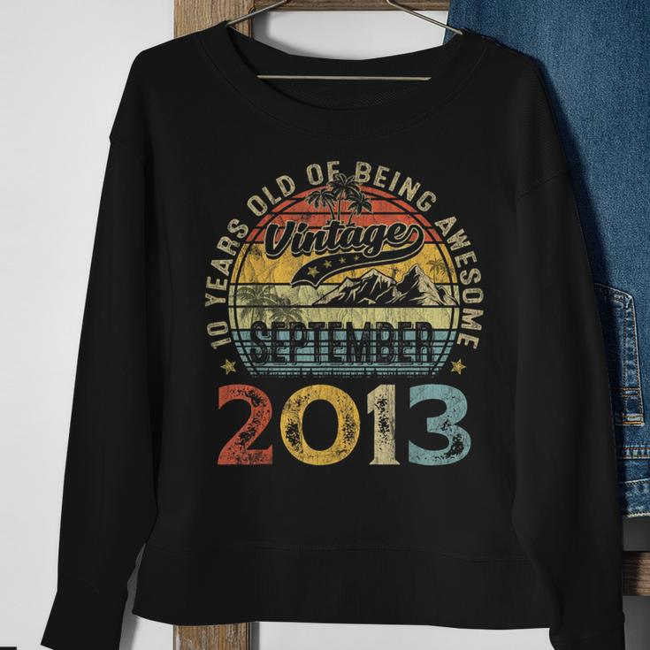 10 Year Old September 2013 Vintage 10Th Birthday Sweatshirt Gifts for Old Women