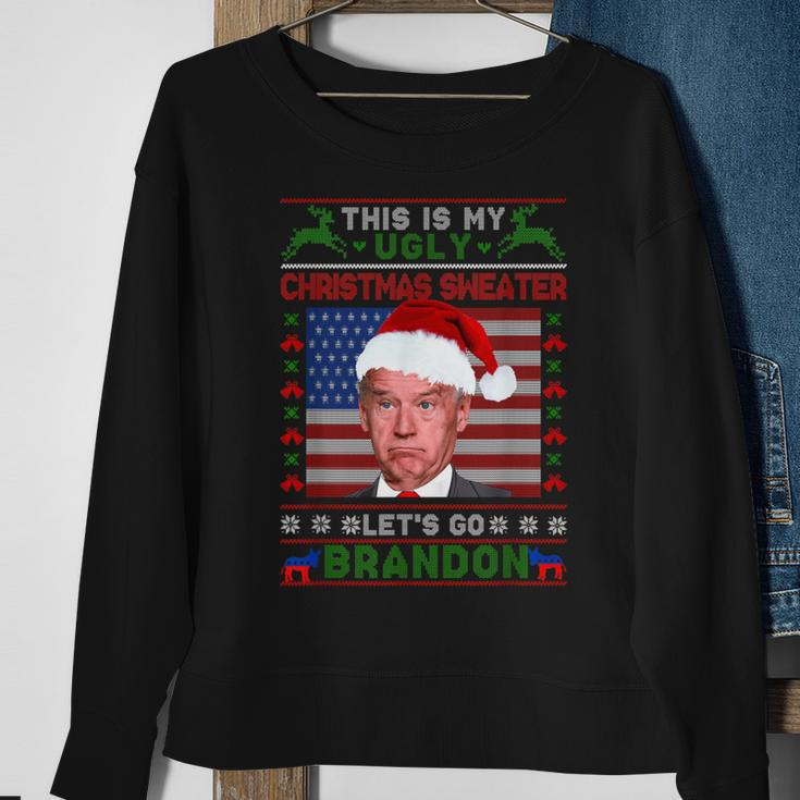 Anti Biden Ugly Christmas Sweater Let's Go Brandon Pjs Sweatshirt Gifts for Old Women
