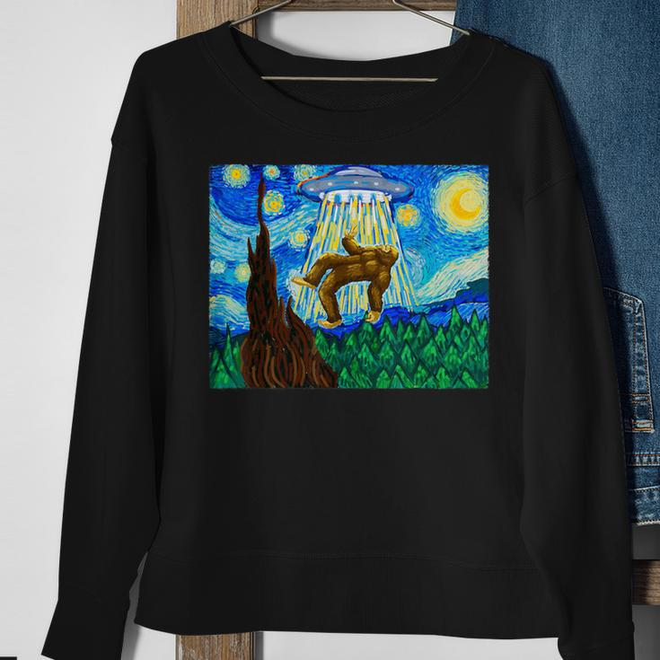 Bigfoot Bigfoot Starry Night Sasquatch Bigfoot Sweatshirt Gifts for Old Women