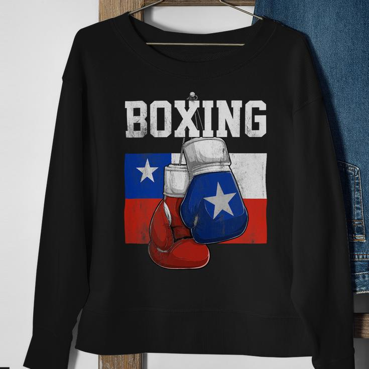 Funny Boxing Chilean Boxing Gloves Boxer Boxing Lover Chile Flag Sweatshirt Gifts for Old Women