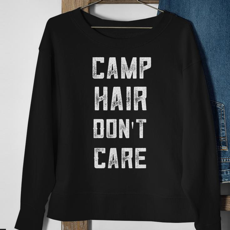 Funny Camping Gifts For Women N Girl Camp Hair Dont Care Sweatshirt Gifts for Old Women