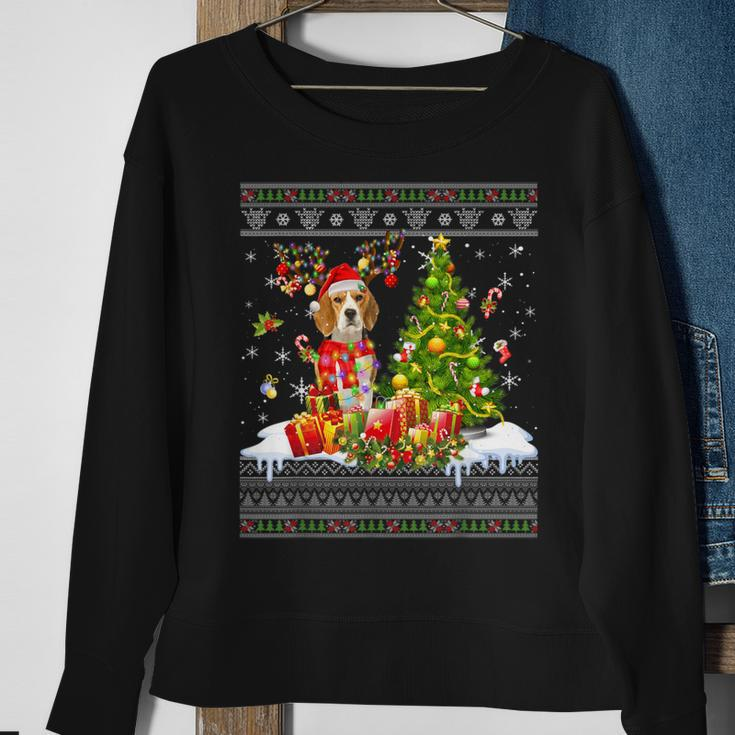 Christmas Lights Beagle Dog Xmas Ugly Sweater Sweatshirt Gifts for Old Women