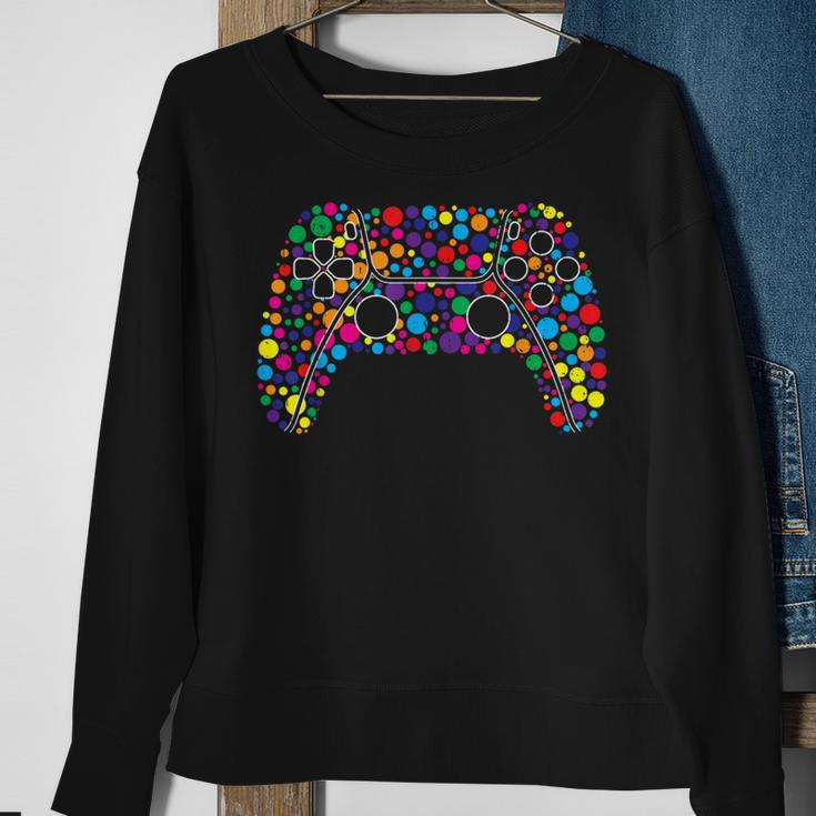 Colourful Polka Dot Video Game International Dot Day Sweatshirt Gifts for Old Women