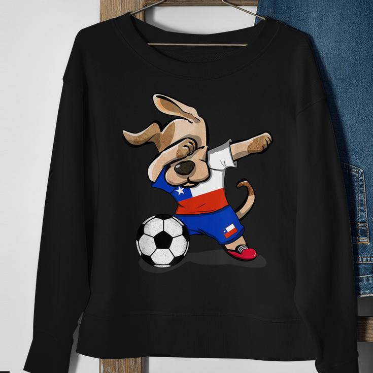 Dabbing Dog Chile Soccer Jersey Chilean Football Lover Sweatshirt Gifts for Old Women
