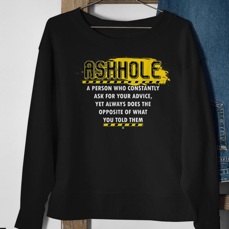 Distressed Askhole Definition Questions Sweatshirt Gifts for Old Women