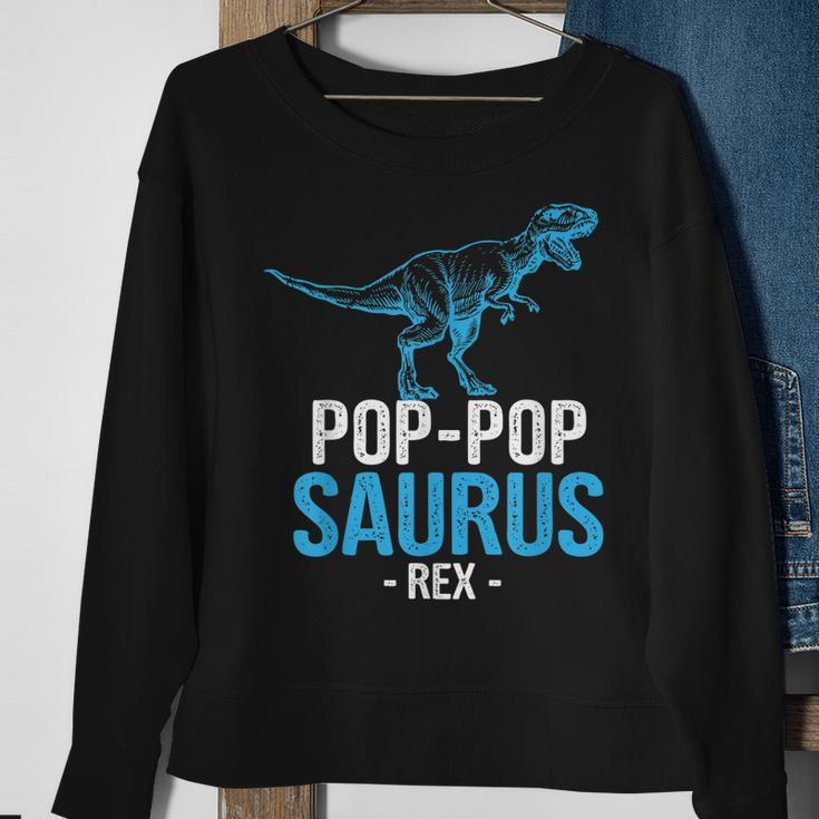 Funny Fathers Day Gift For Grandpa Poppop Saurus Rex Sweatshirt Gifts for Old Women