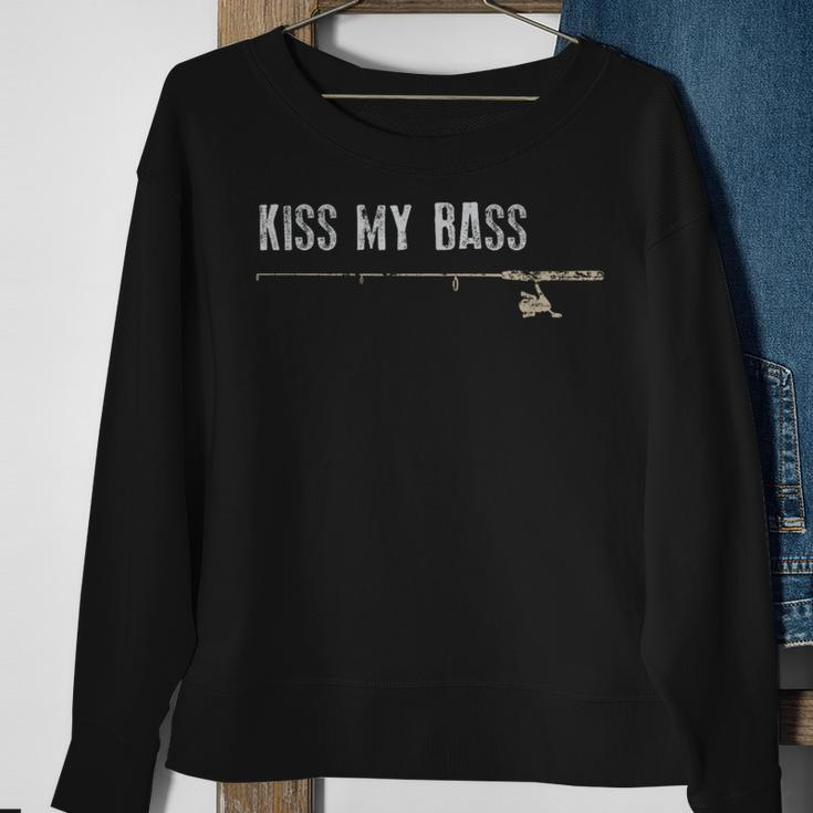 Fishing Kiss My Bass Fish Father's Day Sweatshirt Gifts for Old Women
