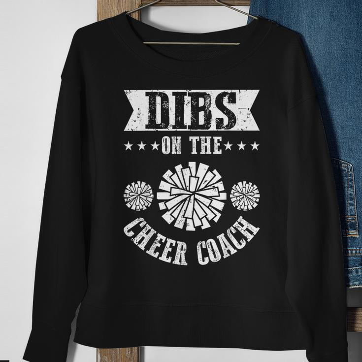 Funny Football Dibs On The Cheer Coach Pom Poms Sweatshirt Gifts for Old Women