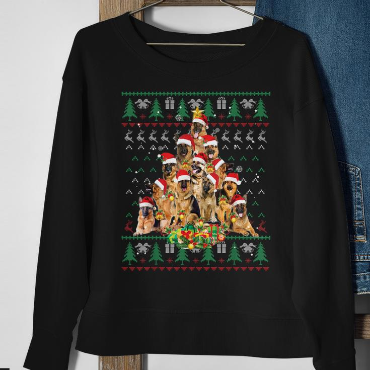 German Shepherd Christmas Lights Ugly Sweater Xmas Sweatshirt Gifts for Old Women