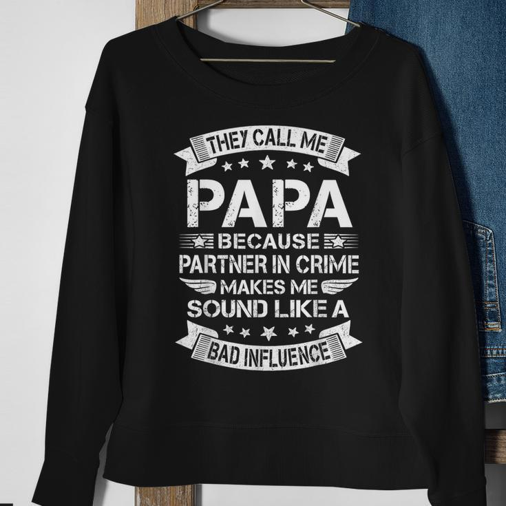 Funny Grandpa Papa Partner In Crime Dad Fathers Day Sweatshirt Gifts for Old Women