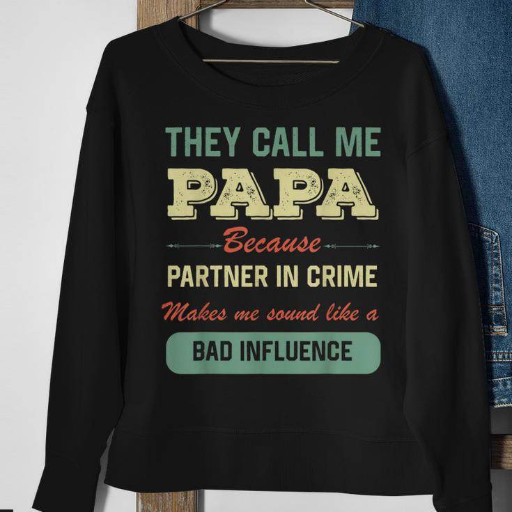 Funny Grandpa Papa Partner In Crime Sweatshirt Gifts for Old Women