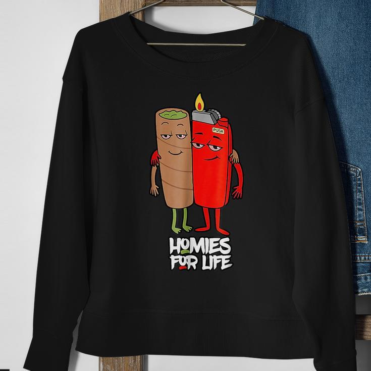 Funny Homies For Life Weed Marijuana Lover Sweatshirt Gifts for Old Women